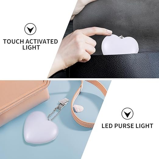 Luminary Purse Light Handbag, Purse Glow Heart Light w Automatic Sensor, LED Touch Activated Lamp Mini Night Lamp, illumiate Your Bag, The Best Gifts for Women (Heart) - Image 4