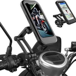 Luminary Bike Phone Mount Waterproof Cell Phone Holder 360 Rotation Motorcycle Smartphone Case Universal Bicycle Handlebar Sensitive Touch Screen Fit Below 4-7.2 Inches Smartphone (Black)