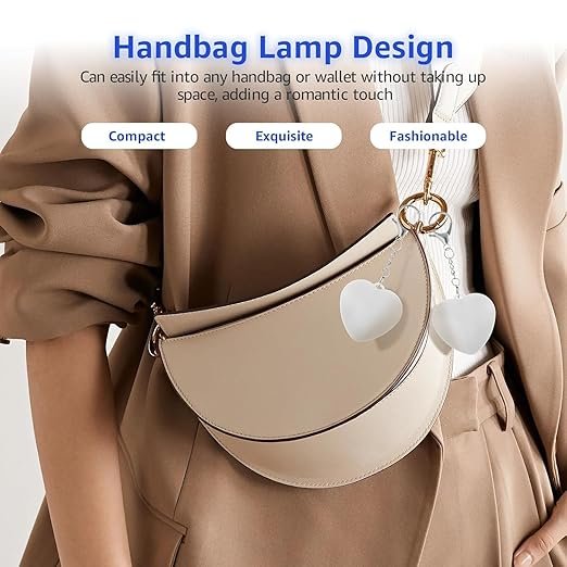 Luminary Purse Light Handbag, Purse Glow Heart Light w Automatic Sensor, LED Touch Activated Lamp Mini Night Lamp, illumiate Your Bag, The Best Gifts for Women (Heart) - Image 5